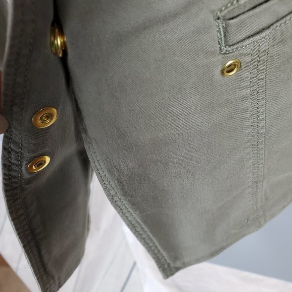 Chico's Cotton Jacket Blazer Olive Size 1 (8/10 M) - Picture 5 of 15